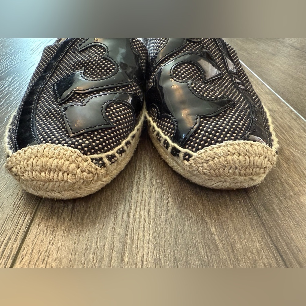 Tory Burch Lonnie espadrilles Flats Black tan Size 7 - Picture 2 of 8